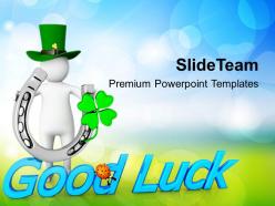 Shamrock st patricks day happy with good luck holidays templates ppt backgrounds for slides