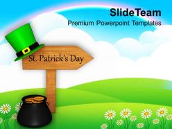 Shamrock st patricks day signpost festival powerpoint templates ppt backgrounds for slides