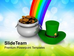 Shamrock st patricks day with rainbow holidays powerpoint templates ppt backgrounds for slides