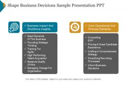 Shape business decisions sample presentation ppt