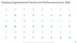 Shaping organizational practice and performance icons slide ppt designs