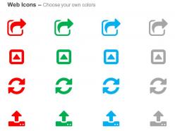 Share caret square refresh upload ppt icons graphics