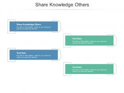 Share knowledge others ppt powerpoint presentation ideas graphics template cpb