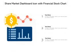 Share market dashboard icon with financial stock chart