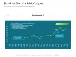 Share price chart of a public company raise funded debt banking institutions ppt outline icon