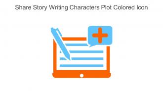 Share Story Writing Characters Plot Colored Icon In Powerpoint Pptx Png And Editable Eps Format