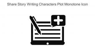 Share Story Writing Characters Plot Monotone Icon In Powerpoint Pptx Png And Editable Eps Format