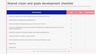 Shared Vision And Goals Development Checklist E Learning Playbook