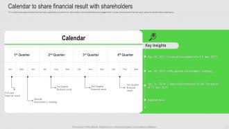 Shareholder Engagement Strategy Calendar To Share Financial Result With Shareholders
