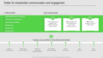 Shareholder Engagement Strategy Twitter For Shareholder Communication And Engagement