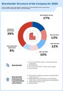 Shareholder structure of the company for 2020 presentation report infographic ppt pdf document