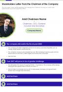 Shareholders letter from the chairman of the company presentation report infographic ppt pdf document