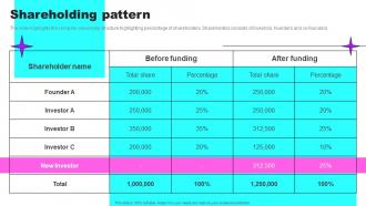 Shareholding Pattern Drift Investor Funding Elevator Pitch Deck