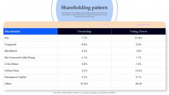 Shareholding Pattern Zoom Investor Funding Elevator Pitch Deck