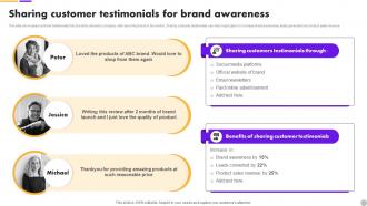 Sharing Customer Testimonials For Awareness Brand Extension Strategy To Diversify Business Revenue MKT SS V