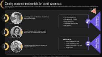 Sharing Customer Testimonials For Brand Strategy For Increasing Company Presence MKT SS V