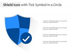 Shield icon with tick symbol in a circle