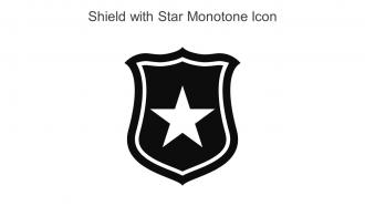 Shield With Star Monotone Icon In Powerpoint Pptx Png And Editable Eps Format