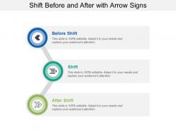 Shift before and after with arrow signs