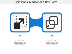 Shift icons in arrow and box form