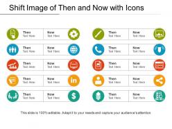 Shift image of then and now with icons