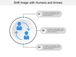 Shift image with humans and arrows