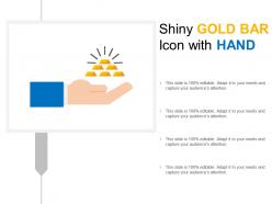 Shiny Gold Bar Icon With Hand | PowerPoint Slide Presentation Sample ...