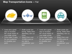Ship plane passport car transport ppt icons graphics