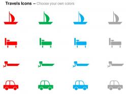 Ship rest rooms car transport ppt icons graphics