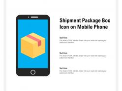 Shipment package box icon on mobile phone
