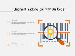 Shipment tracking icon with bar code