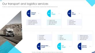 Shipping Company Profile Our Transport And Logistics Services Ppt Infographics Samples