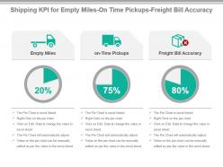 Shipping kpi for empty miles on time pickups freight bill accuracy powerpoint slide