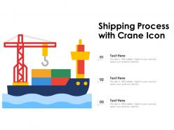 Shipping process with crane icon
