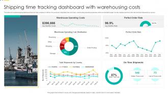 Shipping Time Tracking Dashboard With Warehousing Costs