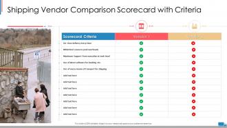 Shipping vendor scorecard shipping vendor comparison scorecard with criteria