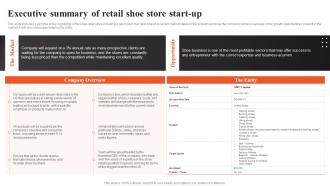 Shoe Shop Business Plan Executive Summary Of Retail Shoe Store Start Up BP SS