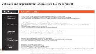 Shoe Shop Business Plan Job Roles And Responsibilities Of Shoe Store Key Management BP SS