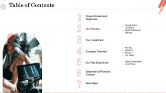 Shooting short film table of contents ppt visual aids summary