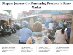 Shopper journey girl purchasing products in super market