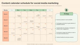 Shopper Marketing Plan To Improve Content Calendar Schedule For Social Media Marketing