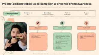 Shopper Marketing Plan To Improve Product Demonstration Video Campaign To Enhance Brand
