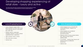 Shopper Preference Management Developing Shopping Experiencing At Retail Store Luxury And Active