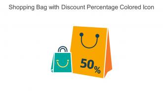 Shopping Bag With Discount Percentage Colored Icon In Powerpoint Pptx Png And Editable Eps Format
