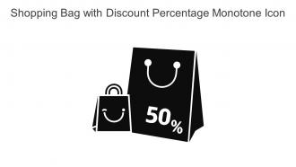 Shopping Bag With Discount Percentage Monotone Icon In Powerpoint Pptx Png And Editable Eps Format