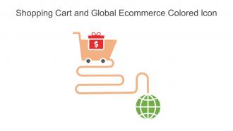 Shopping Cart And Global Ecommerce Colored Icon In Powerpoint Pptx Png And Editable Eps Format
