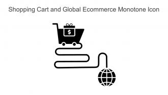 Shopping Cart And Global Ecommerce Monotone Icon In Powerpoint Pptx Png And Editable Eps Format