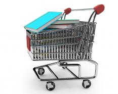 Shopping Cart Full Of Books For Education And Knowledge Stock Photo