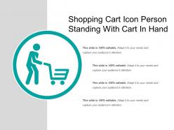Shopping cart icon person standing with cart in hand