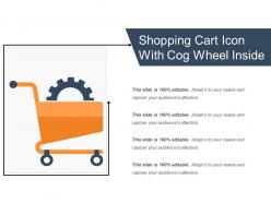 Shopping cart icon with cog wheel inside